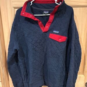 Patagonia Organic Cotton Red and Navy Top
